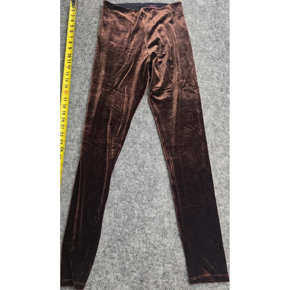 Commando Women's Brown Velvet Ankle Leggings Stretch‎ Size L Regular